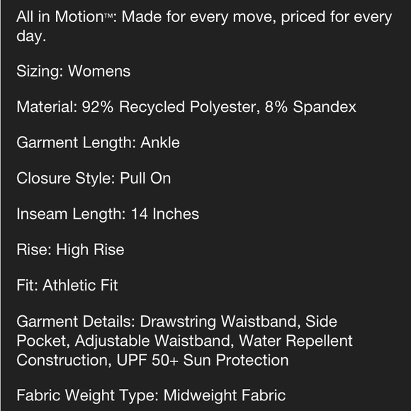 Stretch Woven High Rise Taper Pants - All in Motion Dark Brown Size Large NWT - Picture 8 of 8